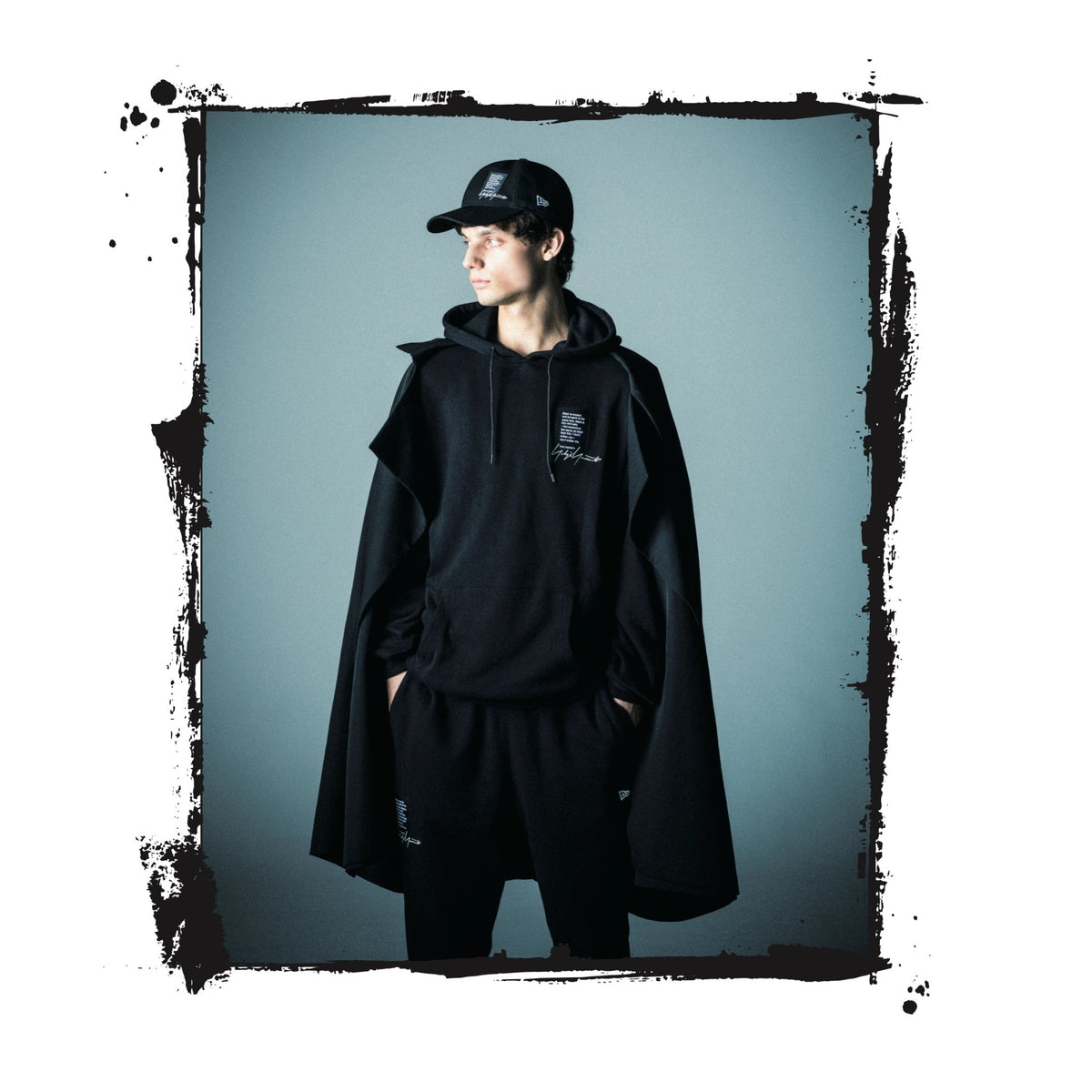 yohji yamamoto×NEWERA反転シグネチャーロゴフーディ　パーカーyohjiyamamoto