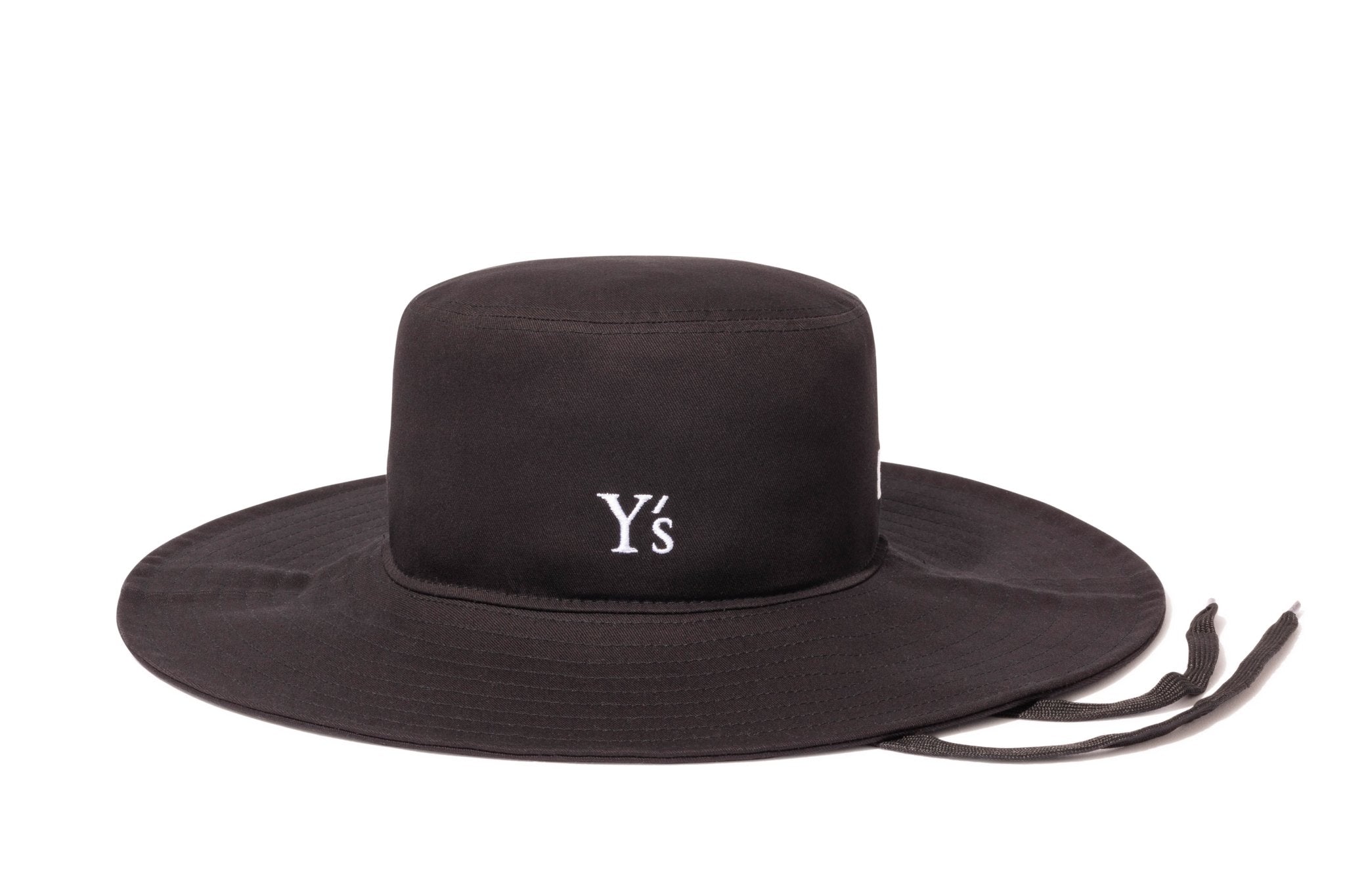 【レア】Y's アドベンチャーワイドブリム 黒 ストラップ付き アドベンチャー ワイドブリム Y's SS23 ブラック | ニューエラ