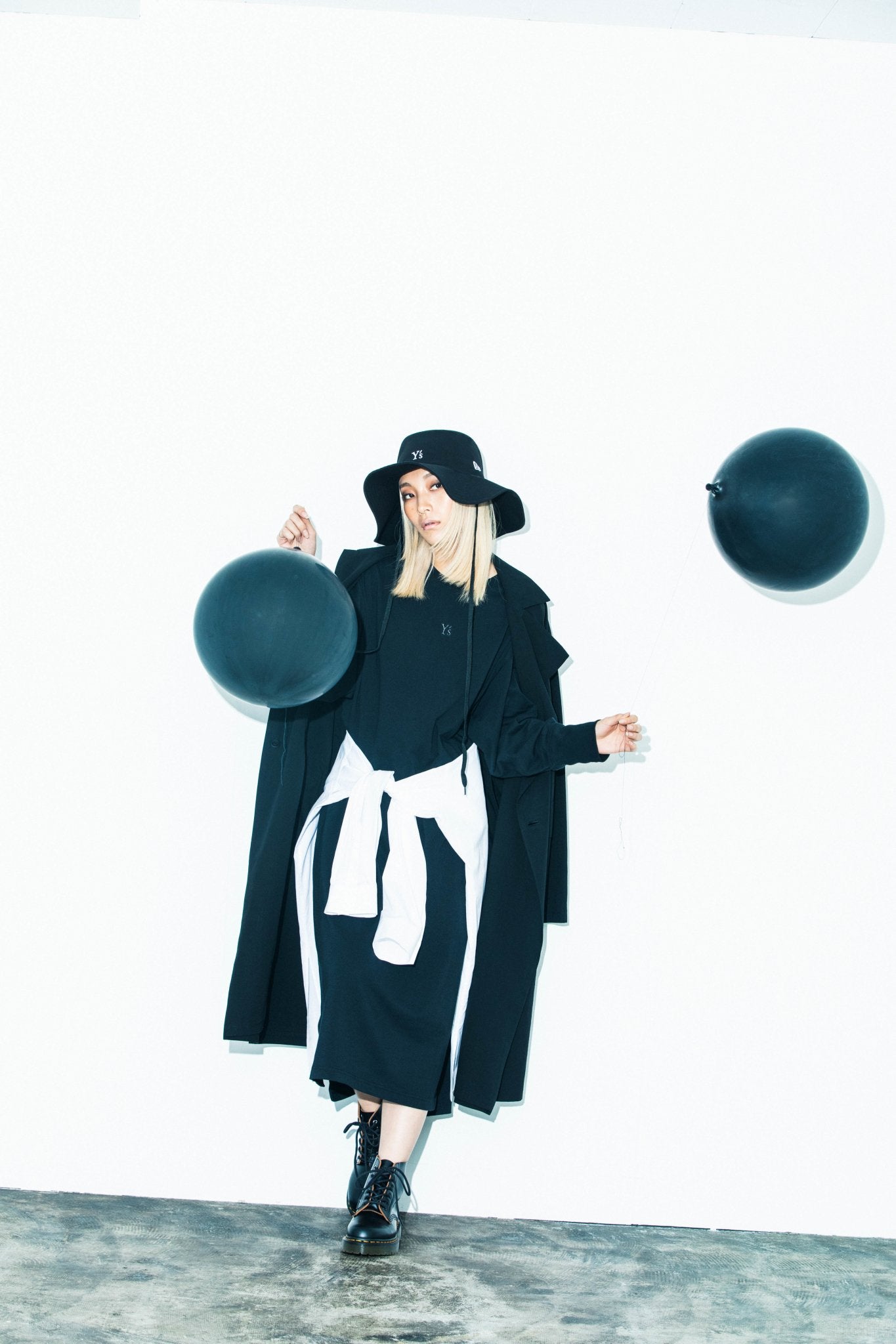 【レア】Y's アドベンチャーワイドブリム 黒 ストラップ付き ys-ss23-13530504-sm-new-era-