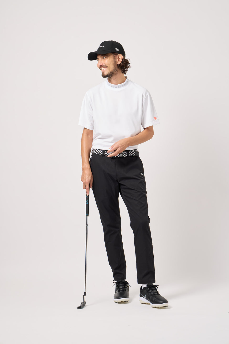 ニューエラ　ゴルフ　ストレッチパンツ テーパード ストレッチ パンツ サイドロゴ ブラック | ゴルフ