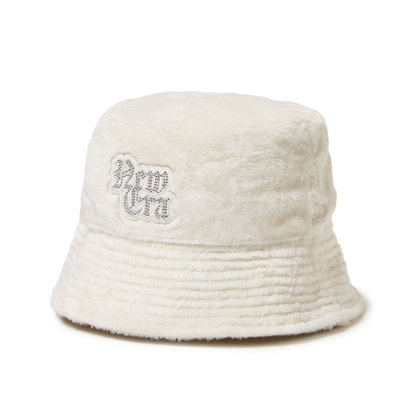 バケット01 セーラーブリム Micro Fur Rhinestone アイボリー