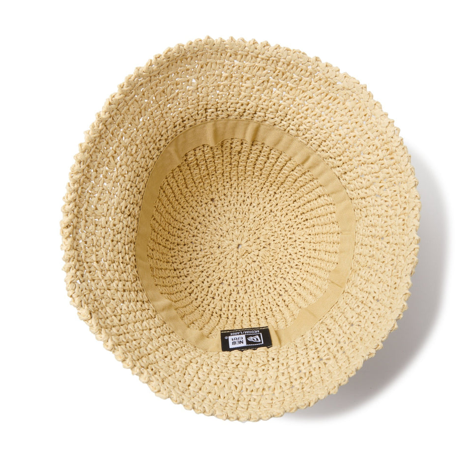 バケット01 セーラーブリム Paper Crochet Hat ライトベージュ 