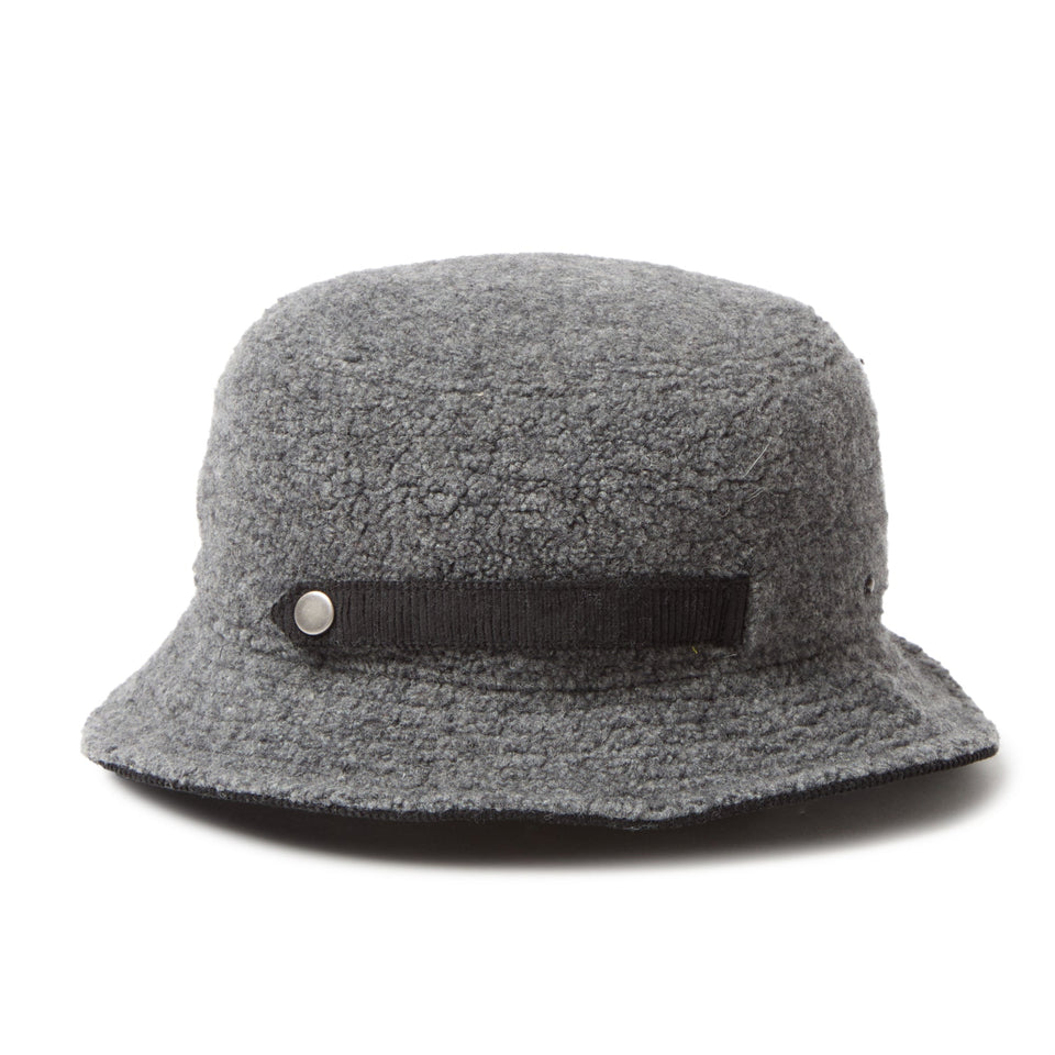 ゾゾゾ NEW ERA バケット01 collaboration MODEL バケット01 RE:NEWOOL ボアフリース ダークグレー | アウトドア