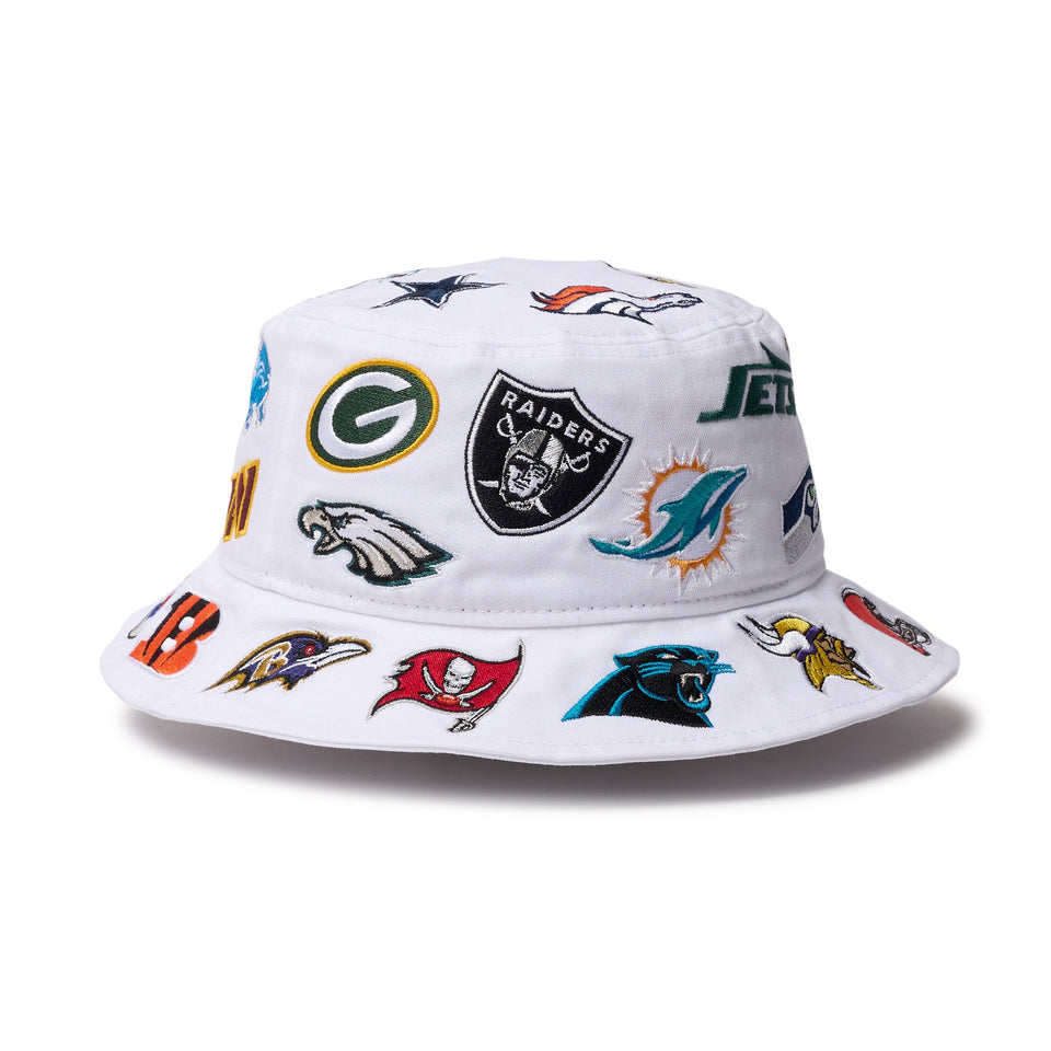 バケット01 Team Logo Allover NFL ホワイト | ニューエラ