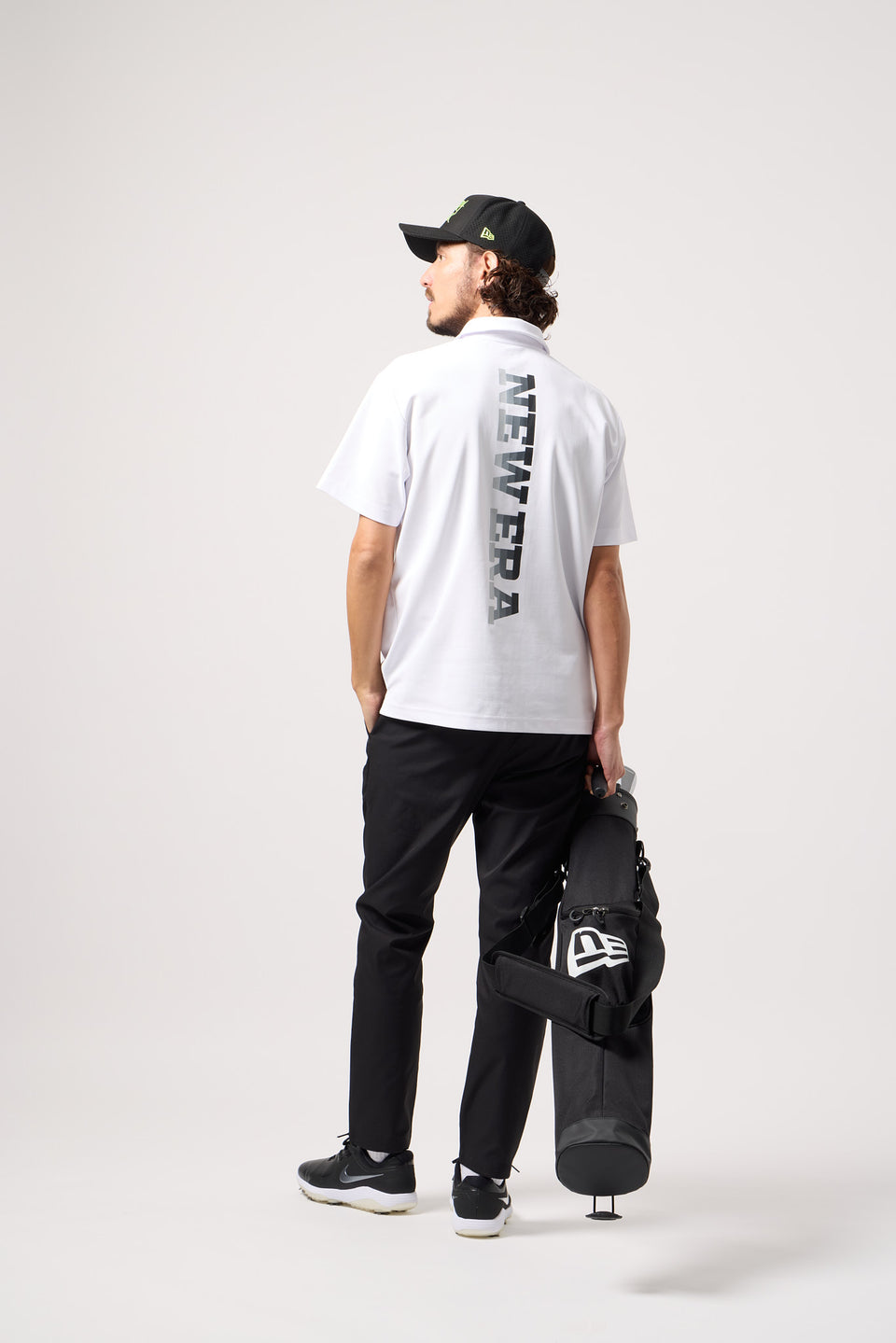 半袖 ポロシャツ 鹿の子 Vertical Logo ホワイト | ゴルフ