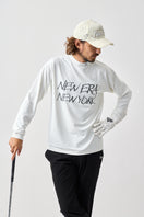 長袖 モックネック ストレッチ ジャージーTシャツ ホワイト | ゴルフ