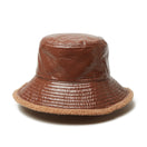 バケット03 リバーシブル Fluffy and Soft エナメルレザー ボアフリース ブラウン - 14348607 - SM | NEW ERA ニューエラ公式オンラインストア
