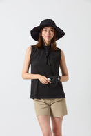 Women's ノースリーブ ミッドネック Tシャツ Jacquard Logo  ブラック | ゴルフ | NEW ERA ニューエラ公式オンラインストア