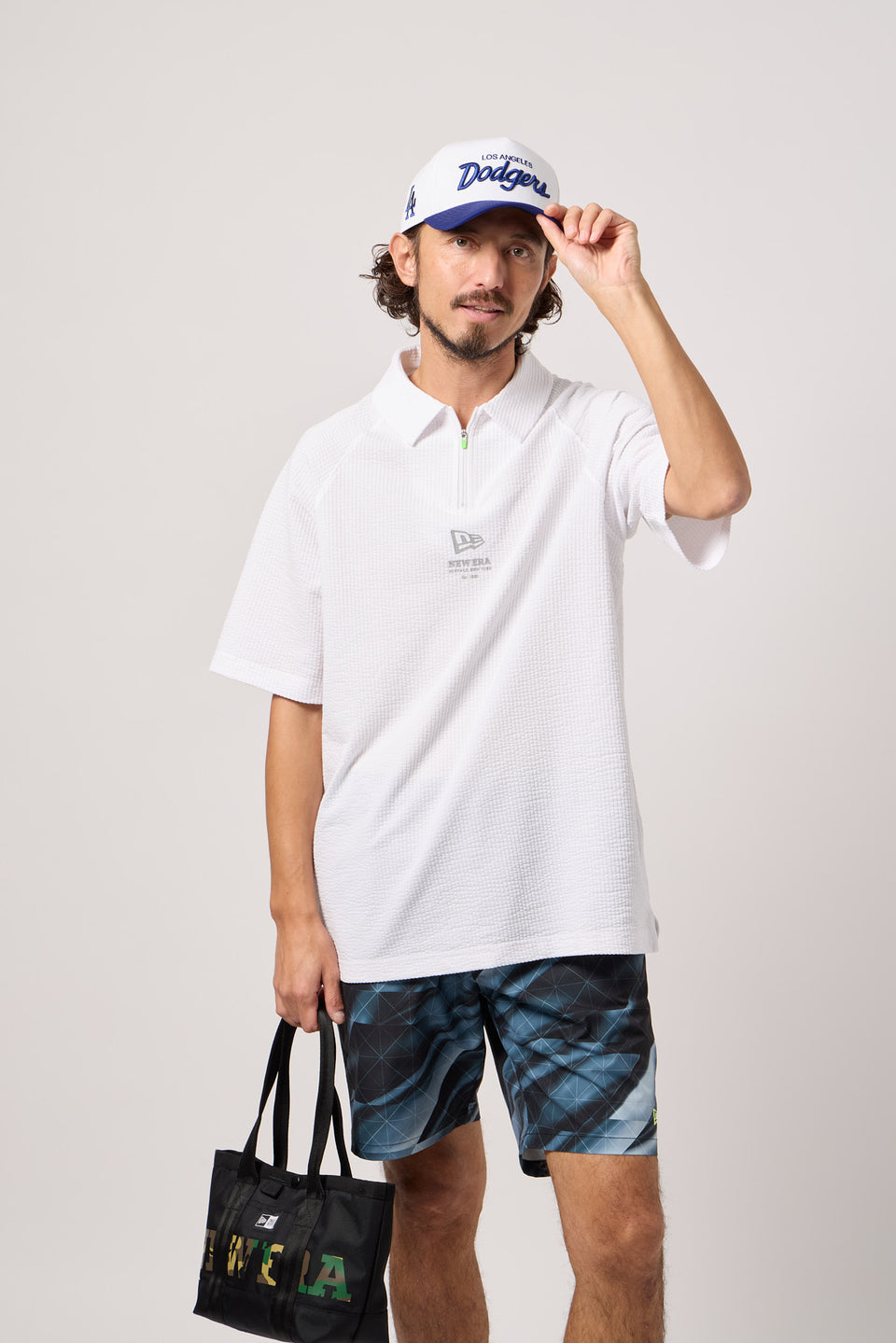 【新品】New Era 半袖ポロシャツ ホワイト 韓国購入 ニューエラ 半袖ポロシャツ オーバーサイズ ONSPOTZ別注（ポロシャツ