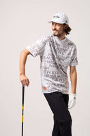 半袖 ミッドネック Tシャツ ステンシルロゴ オールオーバー ホワイト | ゴルフ