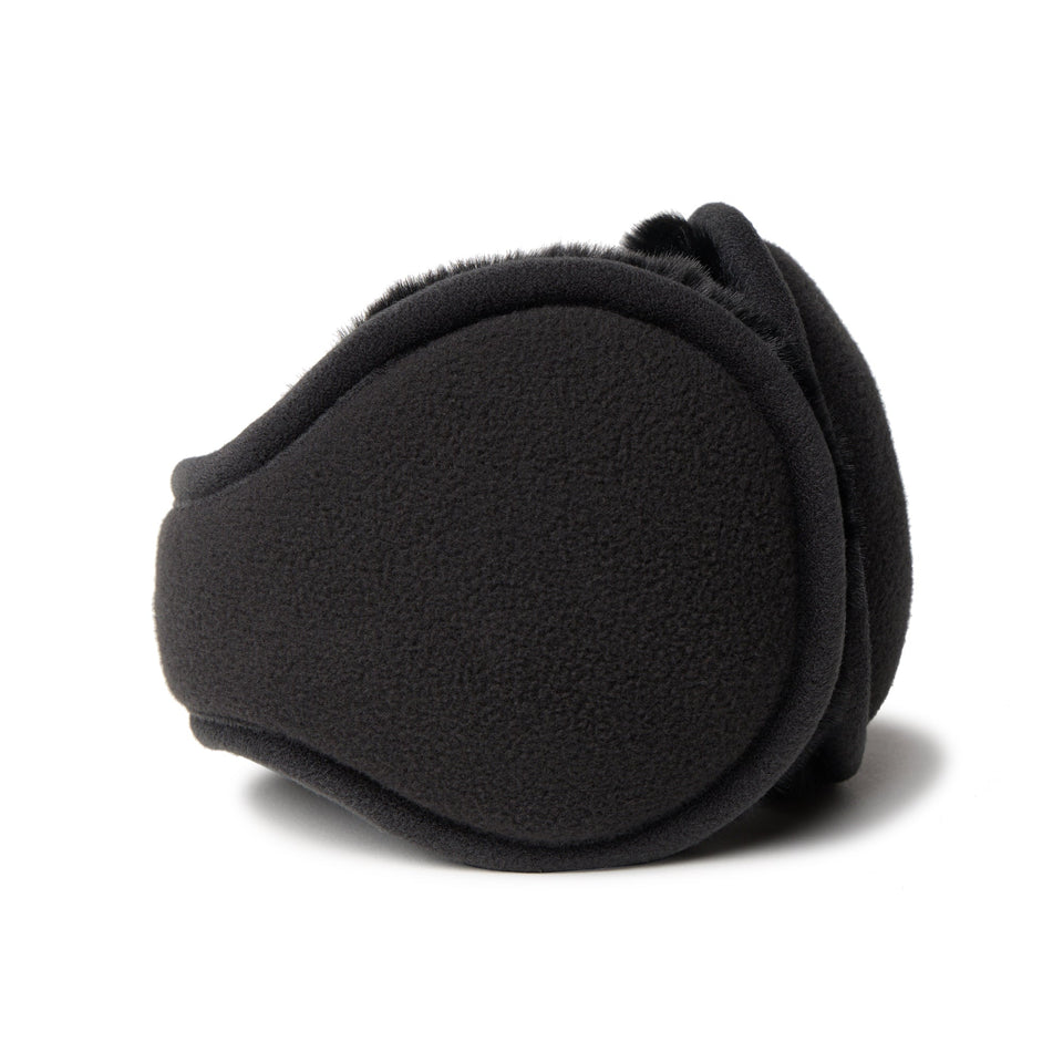 ブラック ビジューロゴ付きイヤーマフ　mimi.a XU 耳当て イヤーマフ 「Never mind the XU」ear muffler