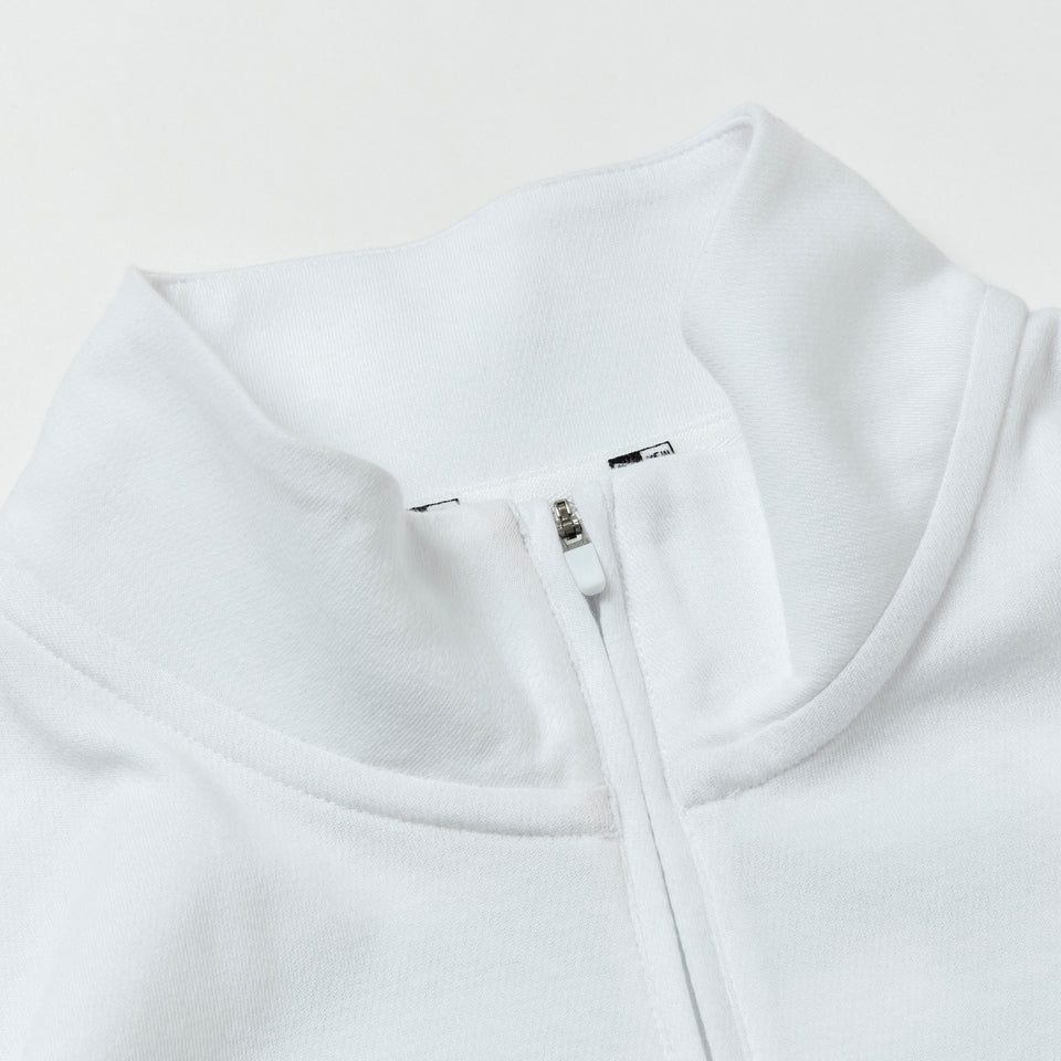 半袖 ハーフジップ パフォーマンス ミッドネック Tシャツ Rear Vertical Logo ホワイト【 Performance Apparel 】