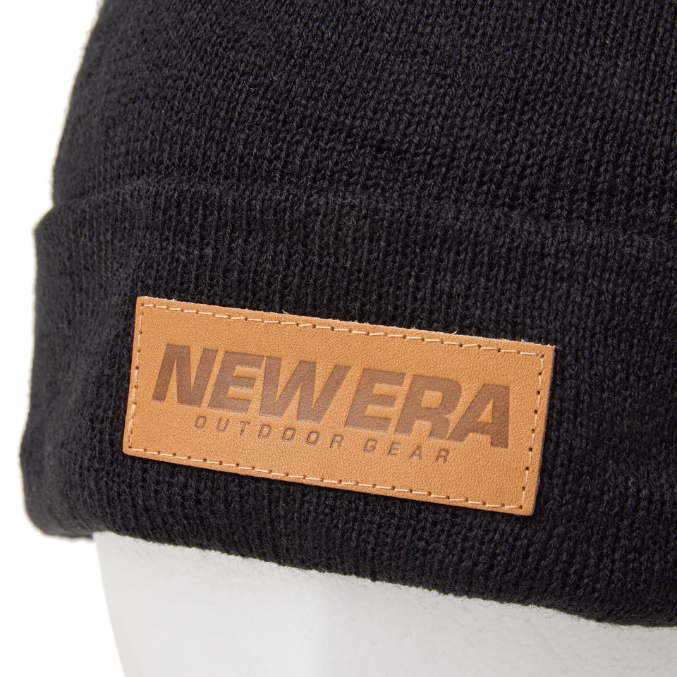 ホールガーメント カフニット レザーパッチ ブラック【ニューエラアウトドア】 - 14307201 - OSFM | NEW ERA ニューエラ公式オンラインストア