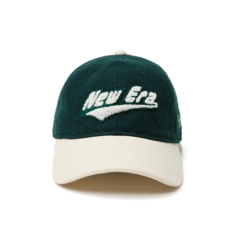 9TWENTY Melton メルトン Cheer Logo ダークグリーン オフホワイトバイザー