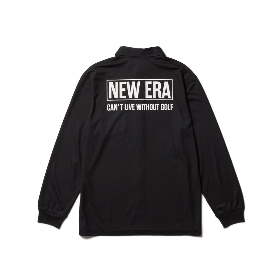 【ゴルフ】長袖 鹿の子 ボタンダウン ポロシャツ ボックスロゴ ブラック - 14326410 - S | NEW ERA ニューエラ公式オンラインストア