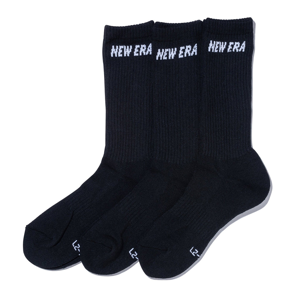 NEW ERA ブラックソックス シロ ソックス クルー 3ペア ブラック | ニューエラオンラインストア