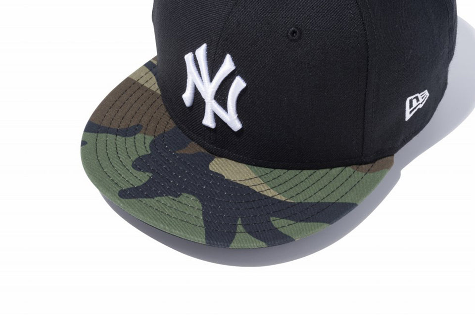 9FIFTY ニューヨーク・ヤンキース ブラック × ホワイト ウッドランドカモバイザー | NEW ERA ニューエラ公式オンラインストア