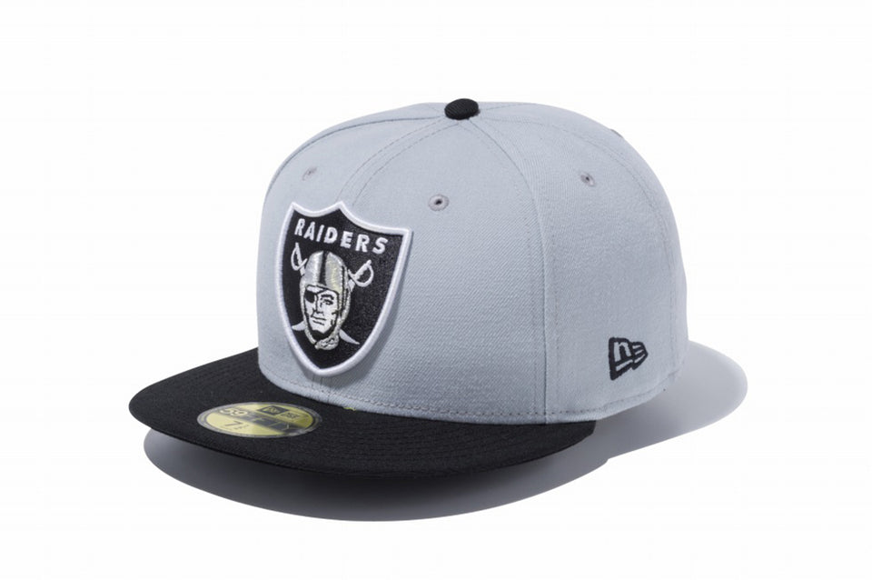 新品 NFL RAIDERS レイダース ニューエラ製 キャップ（グレー） 59FIFTY ラスベガス・レイダース グレー × チームカラー | ニューエラ