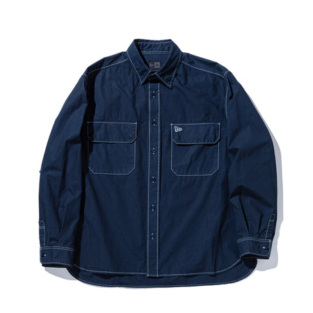 archivio ダイヤモンドロゴ ネイビーシャツ 長袖 オーバーサイズド ガーメントダイ シャツ BLACK LABEL SS25