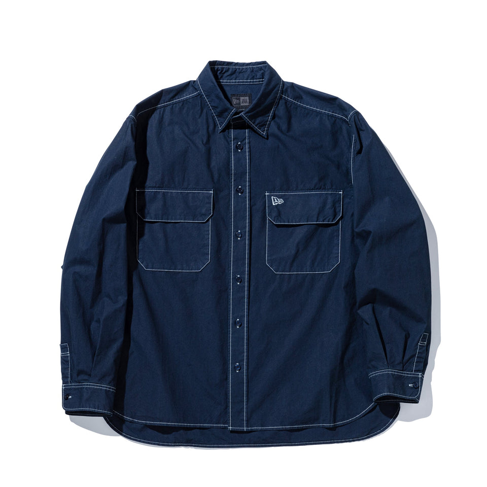 長袖 オーバーサイズド ガーメントダイ シャツ ネイビー - 14666379 - S | NEW ERA ニューエラ公式オンラインストア