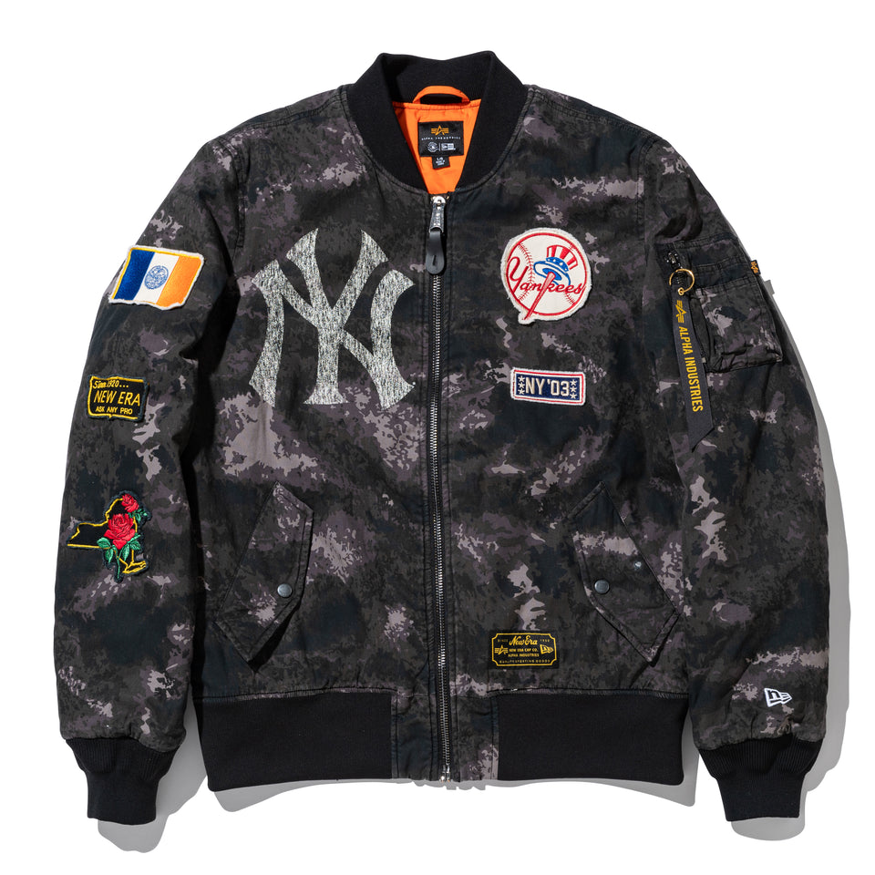 MA-1 ボンバージャケット Alpha Industries ニューヨーク・ヤンキース ブラックカモ