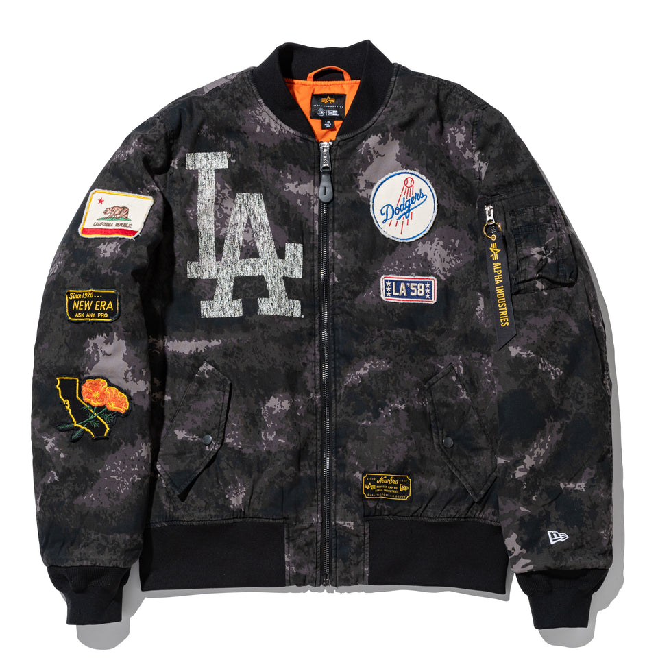 MA-1 ボンバージャケット Alpha Industries ロサンゼルス・ドジャース ブラックカモ