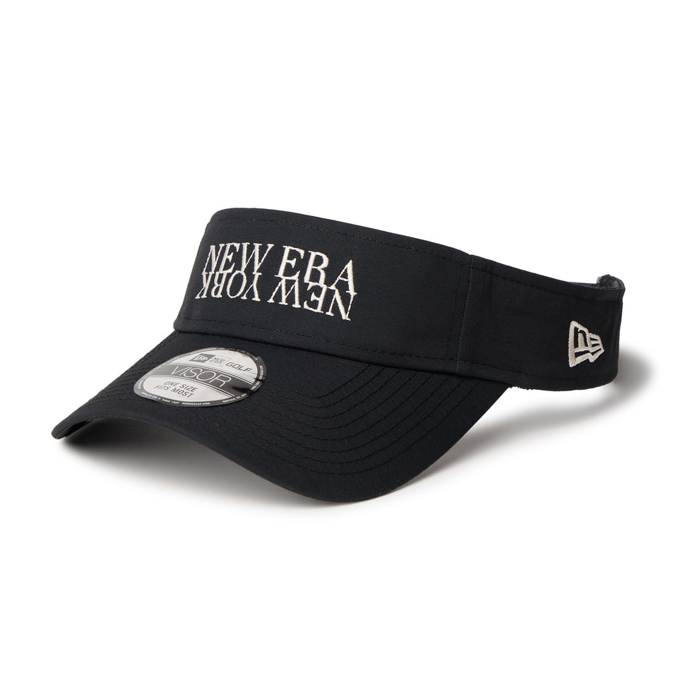 サンバイザー NEW ERA NEW YORK ヴィンテージナイロン ブラック