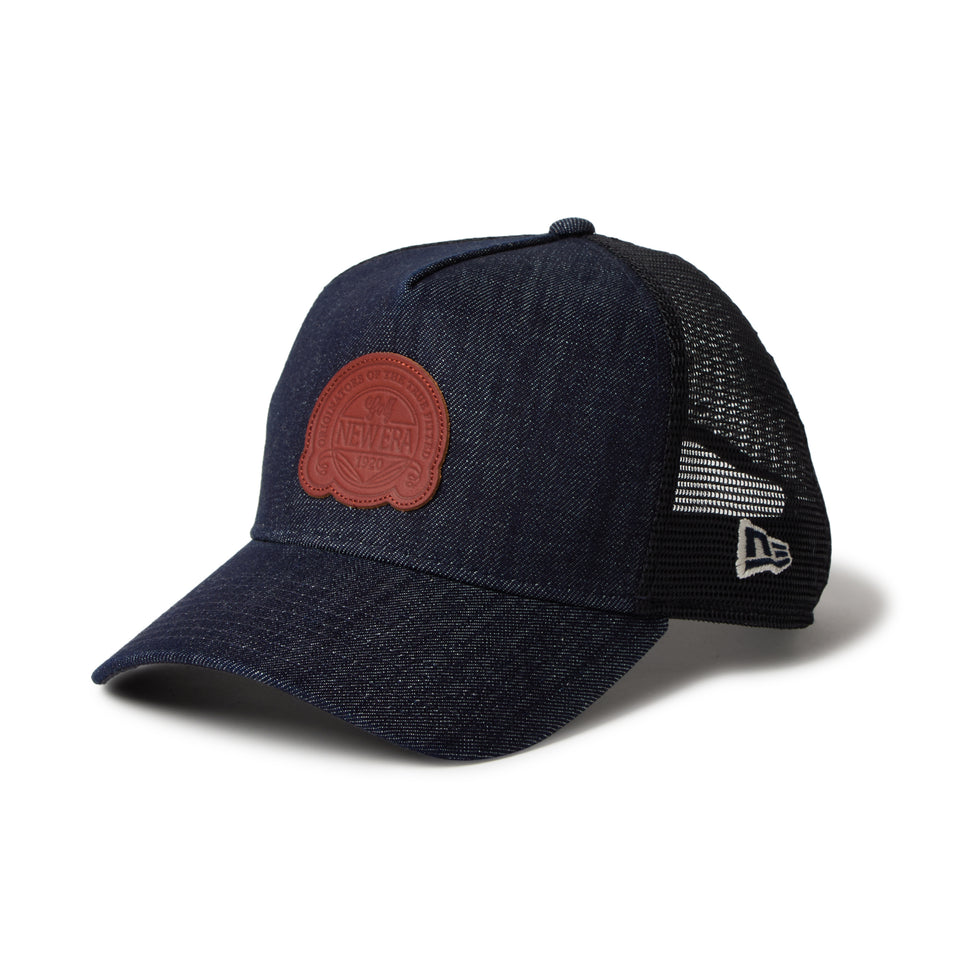 9FORTY A-Frame トラッカー デニム レザーパッチ ネイビー | ゴルフ | NEW ERA ニューエラ公式オンラインストア