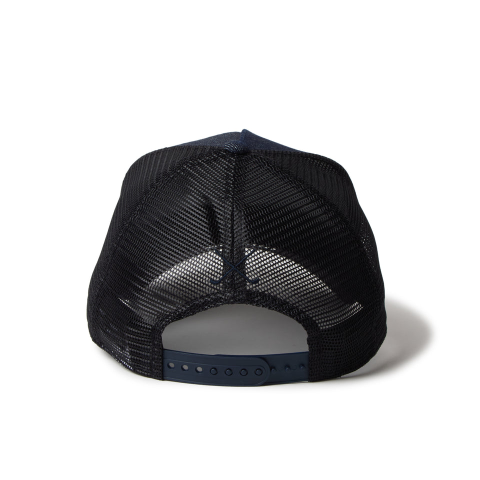 9FORTY A-Frame トラッカー デニム レザーパッチ ネイビー | ゴルフ | NEW ERA ニューエラ公式オンラインストア