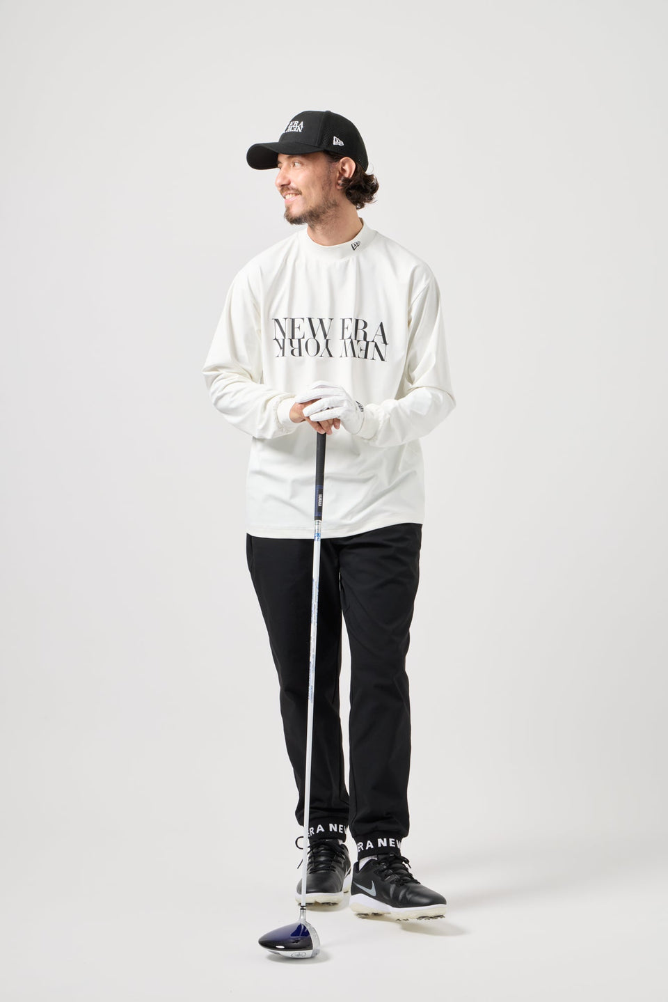 リブパンツ ジャカードリブ ブラック | ゴルフ　ニューエラ　パンツ リブパンツ ジャカードロゴ ブラック | ゴルフ | ニューエラ