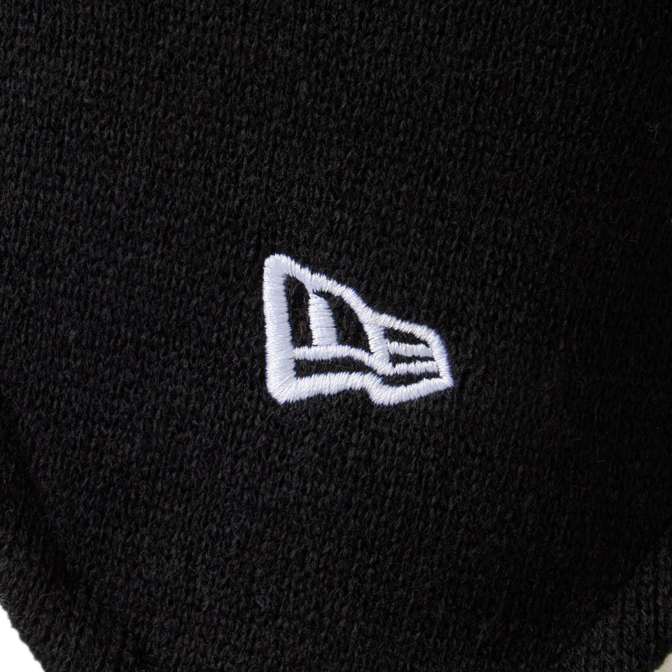 ポンポンニット イヤーフラップ ブラック ホワイト - 14670002 - OSFM | NEW ERA ニューエラ公式オンラインストア