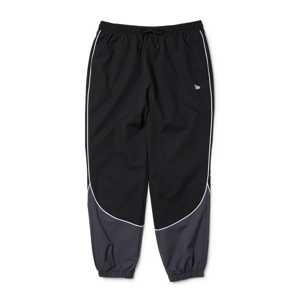 オーバーサイズド パイピング トラックパンツ ブラック/グレー