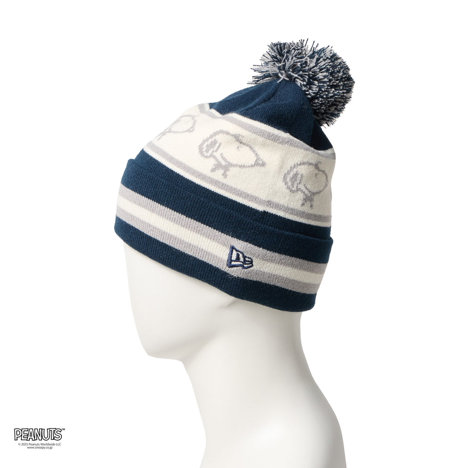 ポンポンニット PEANUTS ピーナッツ スヌーピー ジャガード ネイビー/グレー/オフホワイト | NEW ERA ニューエラ公式オンラインストア