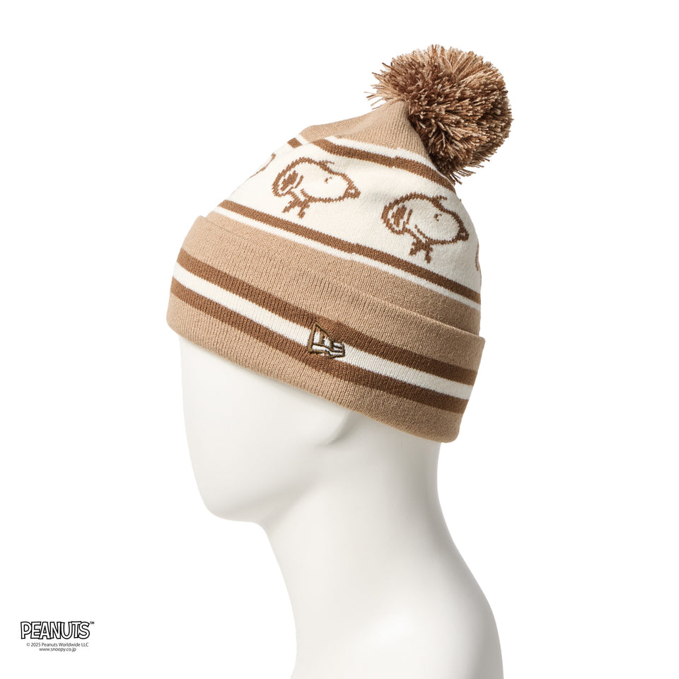 ポンポンニット PEANUTS ピーナッツ スヌーピー ジャガード ベージュ/ウォルナット/オフホワイト | NEW ERA ニューエラ公式オンラインストア