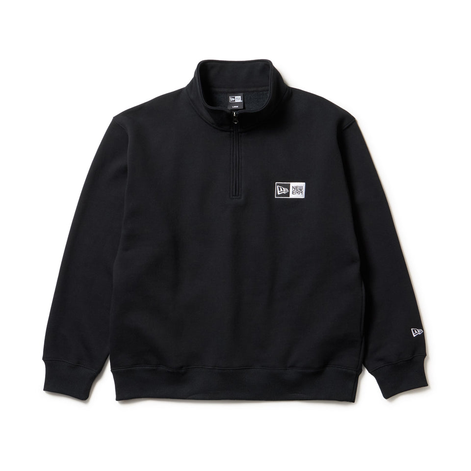 裏起毛 オーバーサイズド スウェット ハーフジップ ボックスロゴ ブラック - 14682666 - S | NEW ERA ニューエラ公式オンラインストア