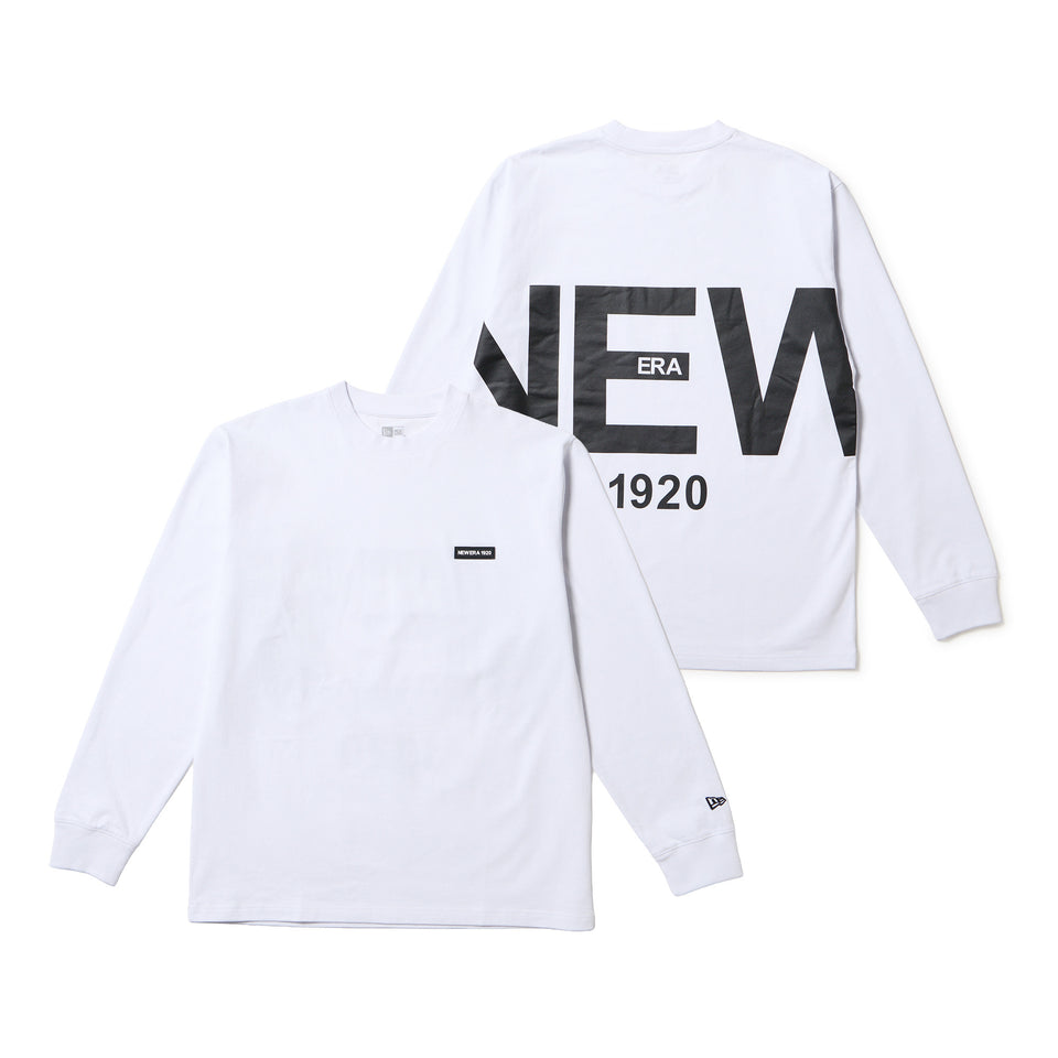 長袖 コットン Tシャツ Zoom Up Logo ホワイト