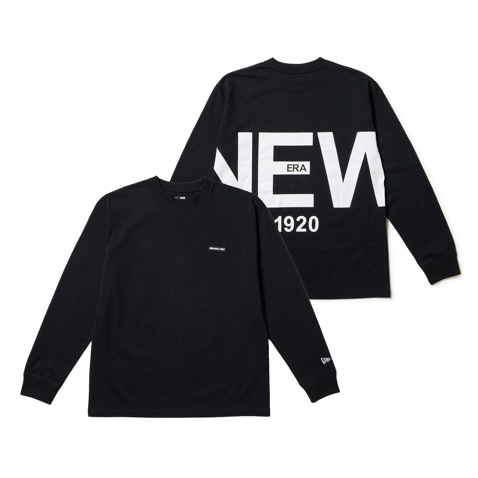 長袖 コットン Tシャツ Zoom Up Logo ブラック
