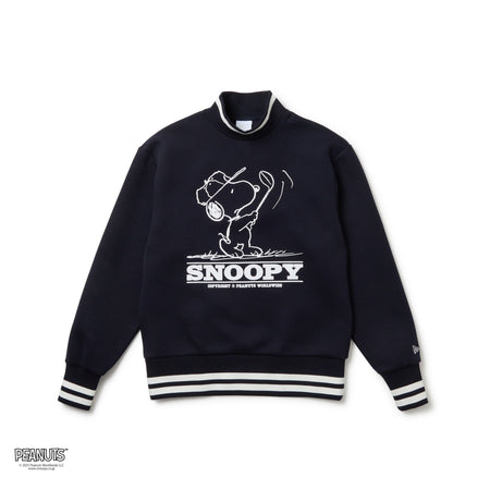 【極美品】ニューエラゴルフ　ピーナッツコラボ　モックネック長袖　黒　M Women's テックスウェット モックネック PEANUTS ピーナッツ ネイビー