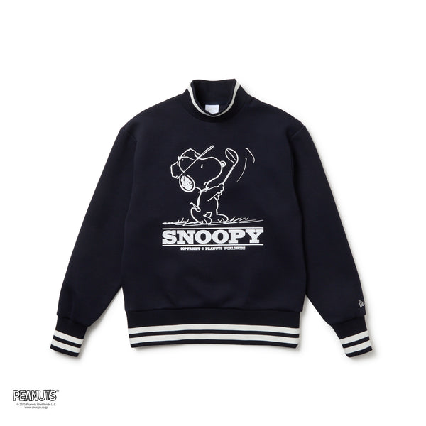 【極美品】ニューエラゴルフ　ピーナッツコラボ　モックネック長袖　黒　M Women's テックスウェット モックネック PEANUTS ピーナッツ ネイビー