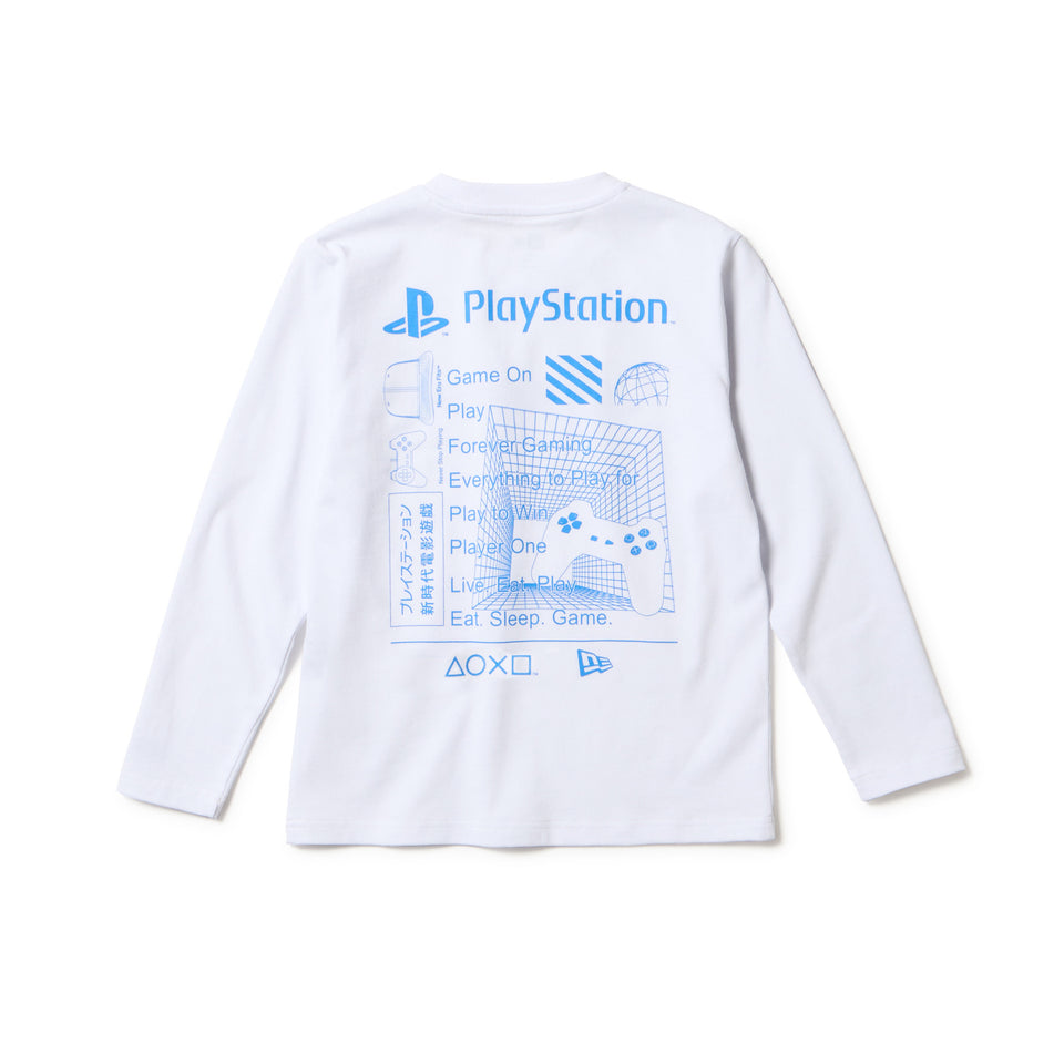 キッズ Youth 長袖 コットン Tシャツ PlayStation スローガン ホワイト | NEW ERA ニューエラ公式オンラインストア