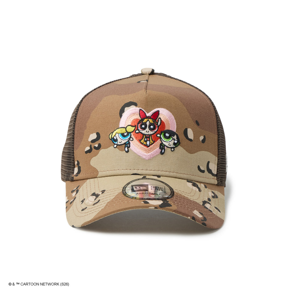 9FORTY A-Frame Trucker The Powerpuff Girls パワーパフ ガールズ ハート デザートカモ | NEW ERA ニューエラ公式オンラインストア