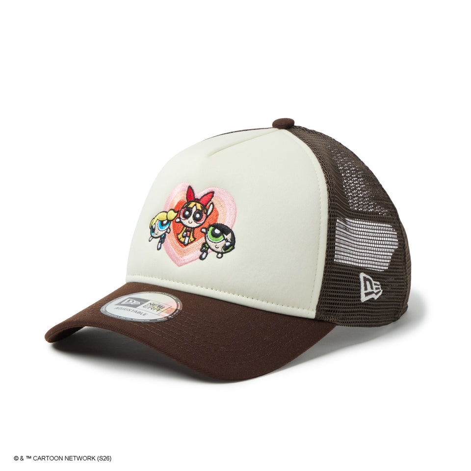 9FORTY A-Frame Trucker The Powerpuff Girls パワーパフ ガールズ ハート クロームホワイト/バーントウッド | NEW ERA ニューエラ公式オンラインストア