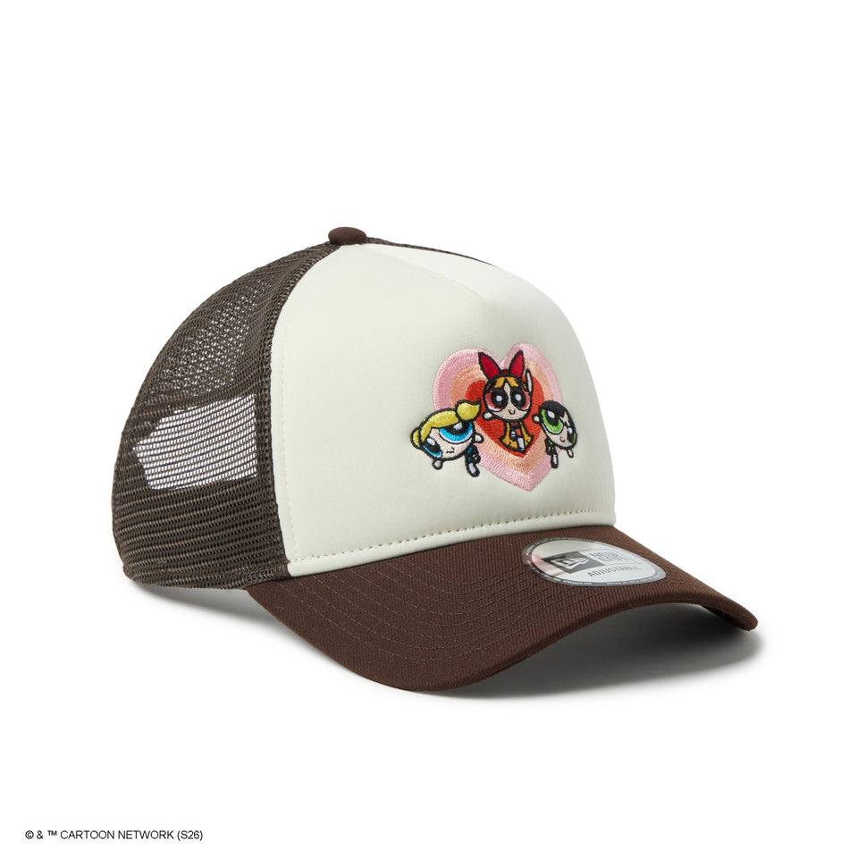 9FORTY A-Frame Trucker The Powerpuff Girls パワーパフ ガールズ ハート クロームホワイト/バーントウッド | NEW ERA ニューエラ公式オンラインストア