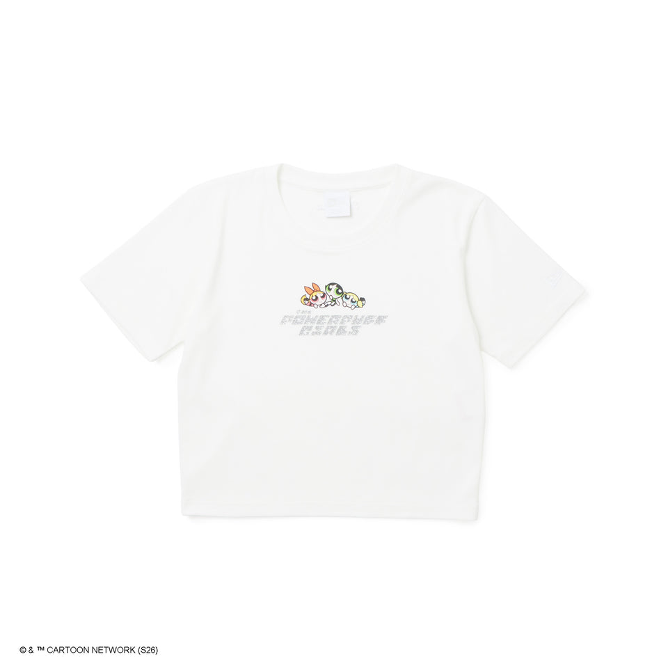 Women's 半袖 ミニ Tシャツ The Powerpuff Girls パワーパフ ガールズ Rhinestone ラインストーン ホワイト | NEW ERA ニューエラ公式オンラインストア