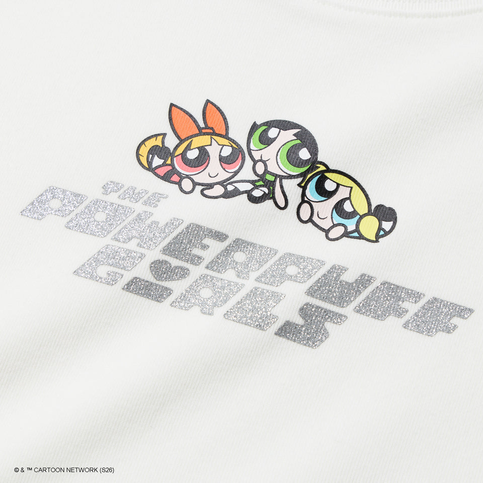 Women's 半袖 ミニ Tシャツ The Powerpuff Girls パワーパフ ガールズ Rhinestone ラインストーン ホワイト | NEW ERA ニューエラ公式オンラインストア