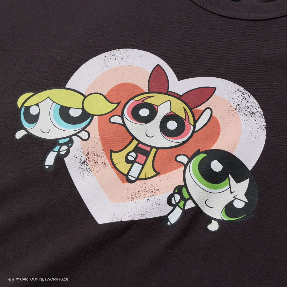 半袖 ウォッシュドコットン Tシャツ The Powerpuff Girls パワーパフ ガールズ ハート スミクロ
