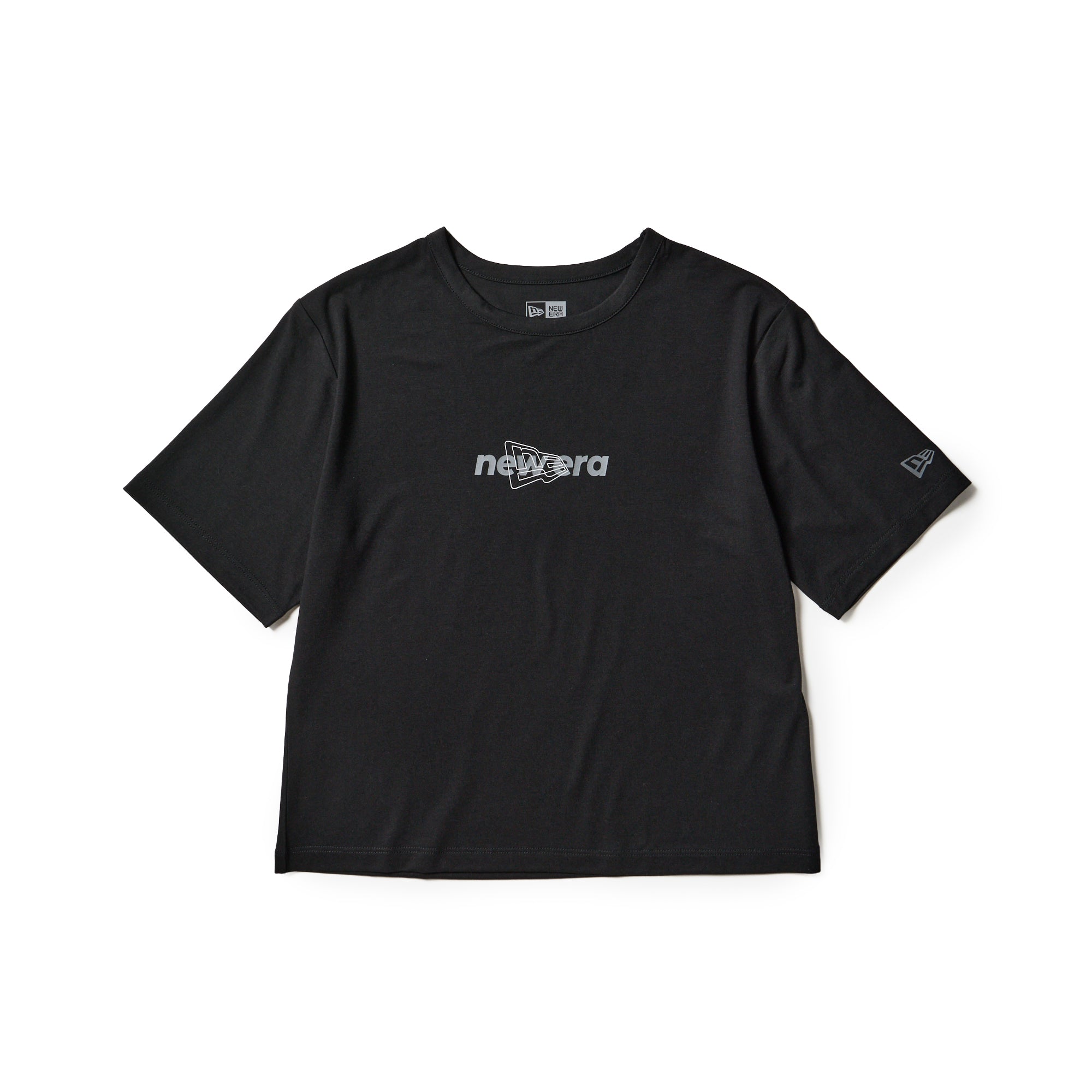 Women's 半袖 テック Tシャツ ショートレングス ブラック