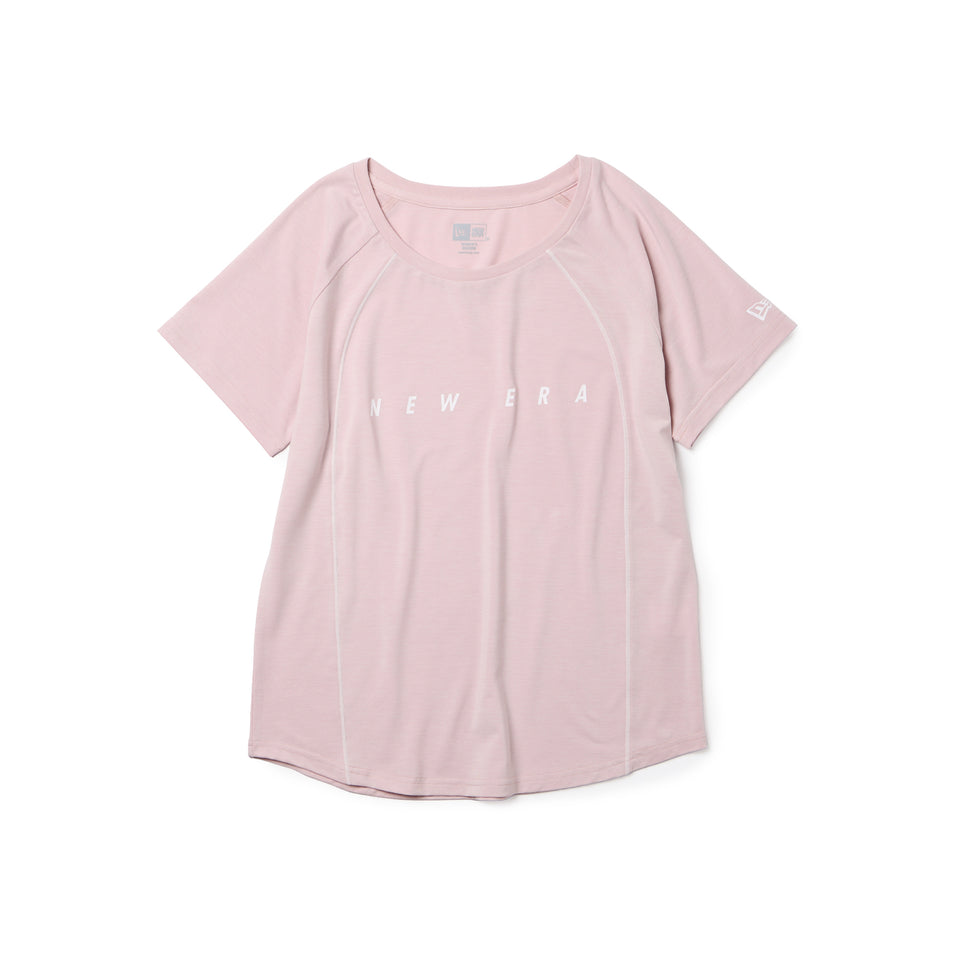 Women's 半袖 テック Tシャツ ミドルレングス ラグラン ライトローズピンク | パフォーマンスアパレル | NEW ERA ニューエラ公式オンラインストア