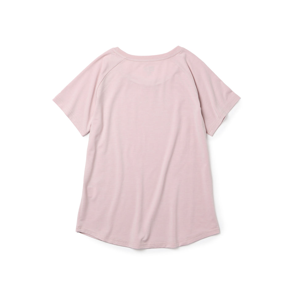 Women's 半袖 テック Tシャツ ミドルレングス ラグラン ライトローズピンク | パフォーマンスアパレル | NEW ERA ニューエラ公式オンラインストア