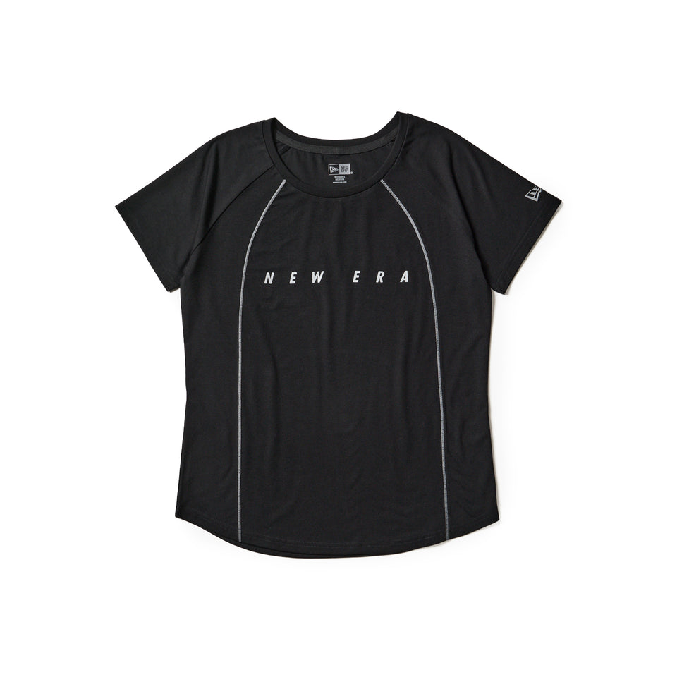 Women's 半袖 テック Tシャツ ミドルレングス ラグラン ブラック | パフォーマンスアパレル | NEW ERA ニューエラ公式オンラインストア
